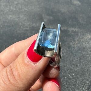 Vintage Circa 1950's Antonio Pineda Taxco Mexico Modernist 970 Aquamarine 12g